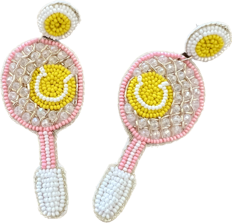 Pink Tennis Earrings