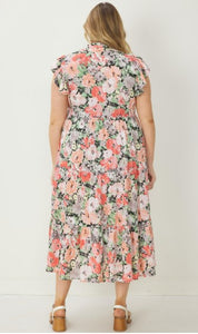 Mabel Flutter Sleeve Floral Dress