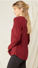 Load image into Gallery viewer, Sloane Ribbed Henley Long Sleeve Top