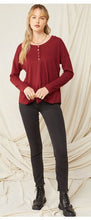 Load image into Gallery viewer, Sloane Ribbed Henley Long Sleeve Top