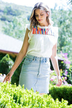 Load image into Gallery viewer, Giada Embroidered Ruffle Sleeve Top