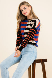 Karissa Color-Block Knit Sweater