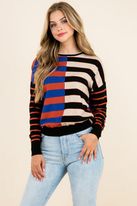 Karissa Color-Block Knit Sweater