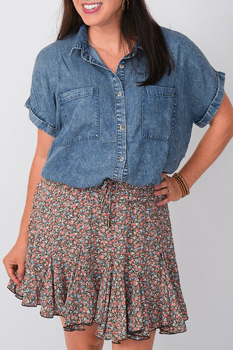 Edie Faye Floral Print Skirt